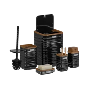 Momaz Wood Bathroom Set Of 5 Pcs